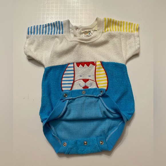 Vintage Little Little 70s -80s Baby Boys Romper One Piece 0-6 months - Picture 5 of 8